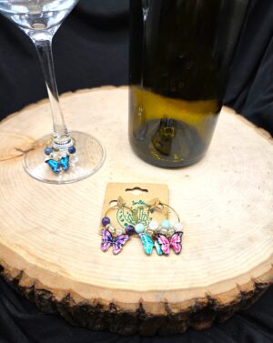Vibrant Butterfly Wine Charms