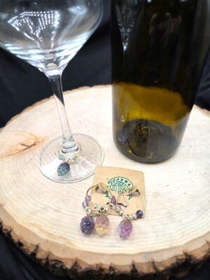 Fluorite Grapes Wine Charms