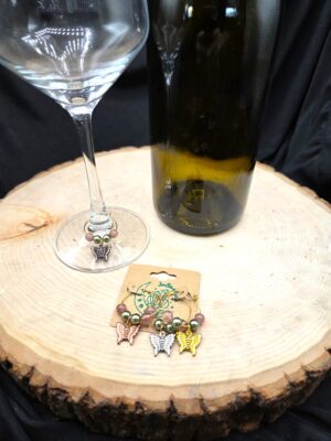 Metal Butterfly Wine Charms