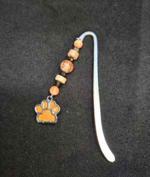 Orange Paw Gemstone Bookmark