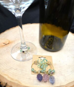 Fluorite Grape Bunches Wine Charms