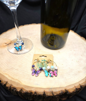Vibrant Butterfly Wine Charms