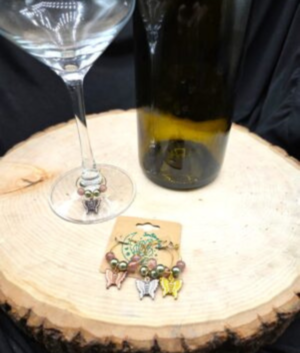 Metal Butterfly Wine Charms