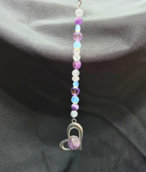 Amethyst Heart Radiant Charm