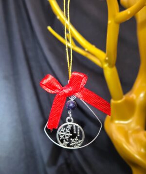 Snowflake with Blue Goldstone Ornament