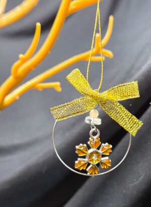Golden Orange Snowflake Ornament