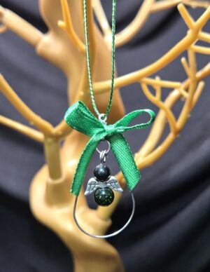 Green Goldstone Floating Angel Ornament