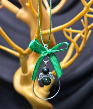Green Goldstone Floating Angel Ornament