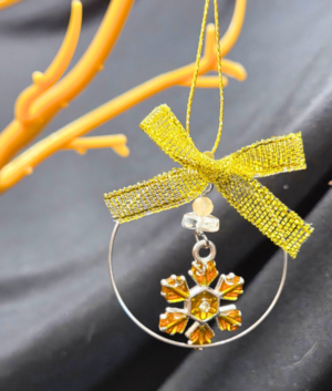 Golden Orange Snowflake Ornament