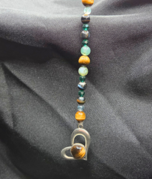 Tiger's Eye Heart Radiant Charm