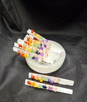 Chakra Selenite (Satin Spar) Sticks – Hand Wire Wrapped