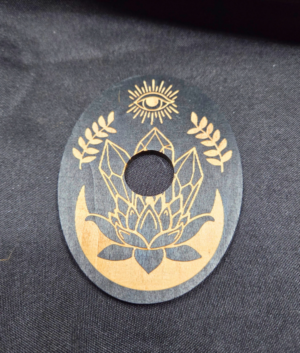 z Wood Crystal Cluster w/ Evil Eye Sphere Holder