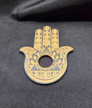 z Wood Hamsa Hand Evil Eye Sphere Holder