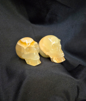 Banded Calcite Polished Crystal Skull 3 inches