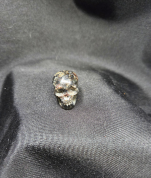 Garnet in Arfvedsonite Mini Polished Crystal Skull 1 inch