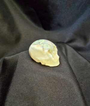 Moss Agate Small Polished Crystal Skull 2 inches