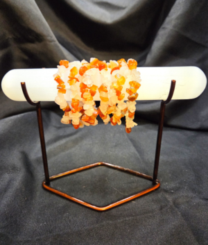 Rose Quartz and Orange Aventurine Chip Beads Bracelet