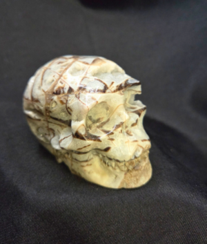 Sphalerite Polished Crystal Skull w/ Drusy 3 inches