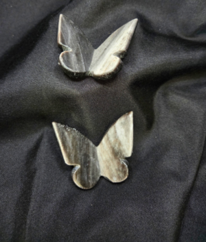 Silver Sheen Obsidian 3D Crystal Butterfly