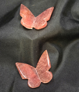 Strawberry Quartz 3D Crystal Butterfly