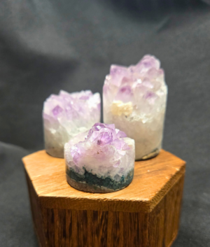 Natural Amethyst Cylinder Cluster Set (Set of 3)