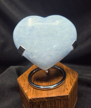 Heart-Blue Calcite with Stand (B)