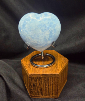 Heart-Blue Calcite with Stand (A)