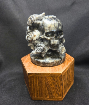 Picasso Jasper Crystal Skull w/Roses