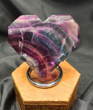 Heart-Rainbow Fluorite with Stand