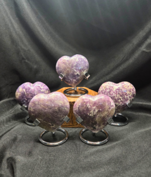 Heart-Lepidolite with Stand