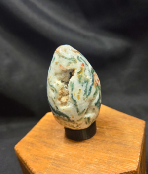 Natural Drusy Moss Agate Egg