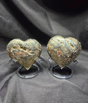 Heart-Peruvian Pyrite with Stand