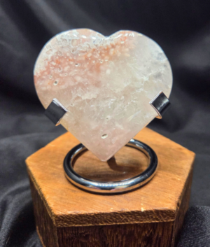 Heart-Pink Amethyst with Stand (A)