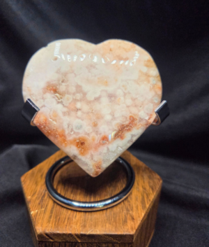 Heart-Pink Amethyst with Stand (B)