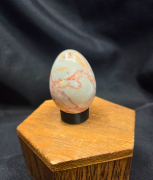 Natural Drusy Red Vein Jasper Egg