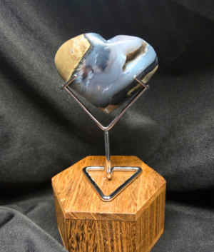Heart-Volcano Agate with Stand