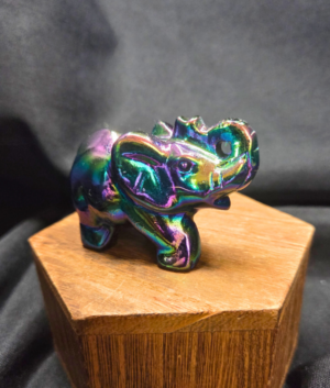 Aura-Plated Obsidian Elephant