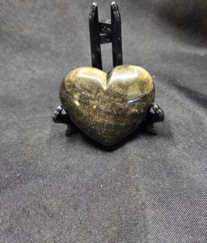 Heart- Gold Sheen Obsidian