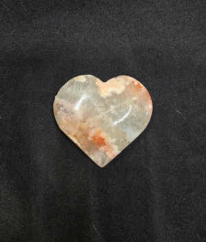 Heart- Pink Amethyst w/ Flower Agate